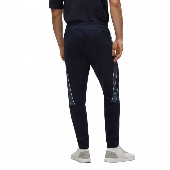 Mens BOSS Dark Blue Hadiko 1 Regular Fit Sweat Pants - Image 3