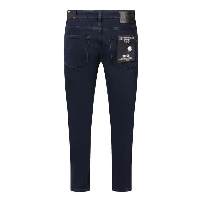 Mens BOSS Dark Blue Delaware Slim Jeans - Image 3