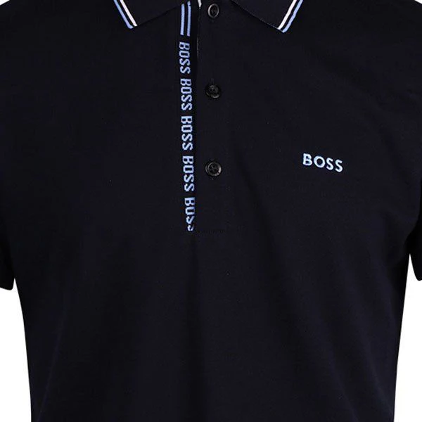 Mens BOSS Dark Blue Paule 4 S/s Polo Shirt - Image 2