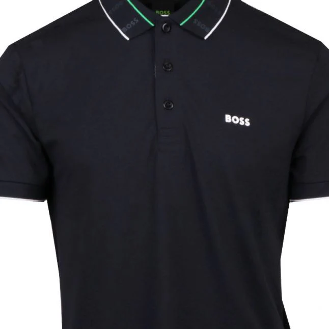 Mens BOSS Dark Blue Paule S/s Polo Shirt - Image 2