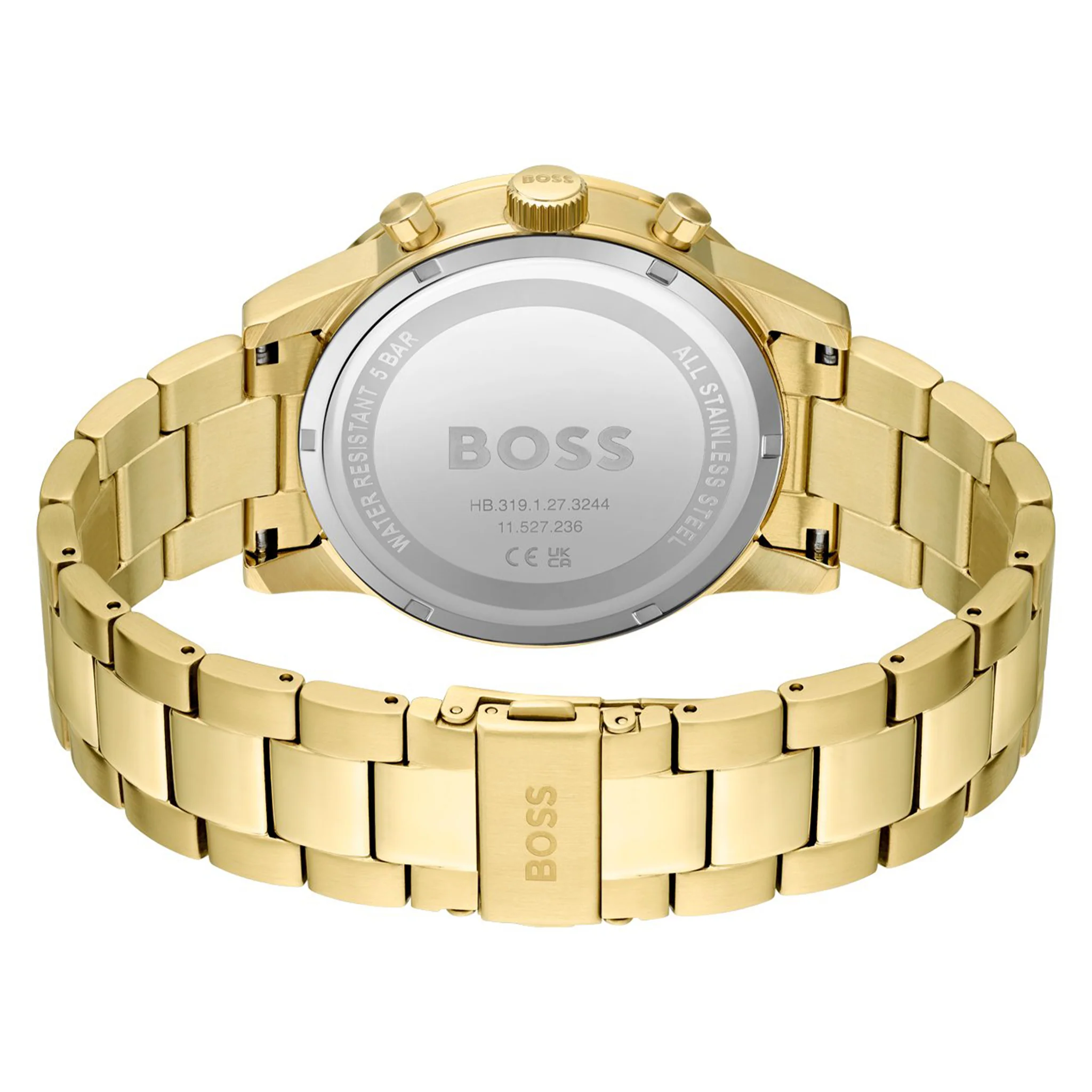 Mens BOSS Gold/Green Allure Bracelet Strap Watch - Image 3
