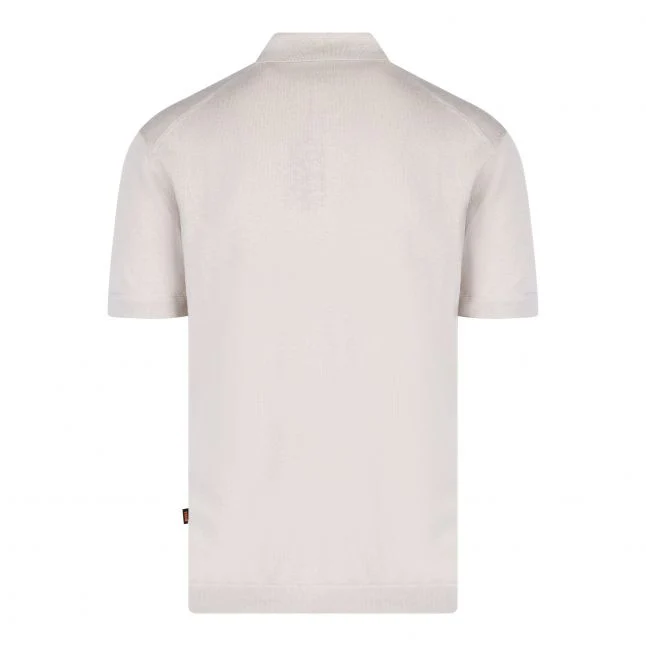 Mens Light Beige Kamiccio Knit S/s Shirt - Image 3