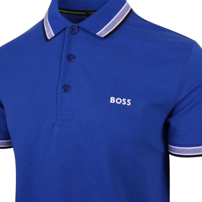 Mens BOSS Medium Blue Paddy S/s Polo Shirt - Image 2