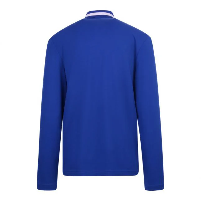 Mens BOSS Medium Blue Piol L/s Polo Shirt - Image 3