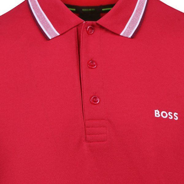 Mens BOSS Medium Red Paddy S/s Polo Shirt - Image 2