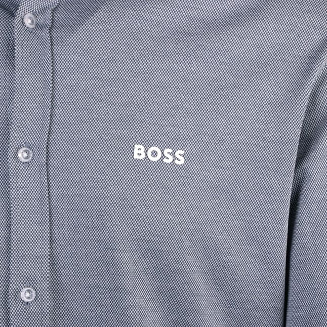 Mens BOSS Navy Biado Regular Fit L/s Shirt - Image 2