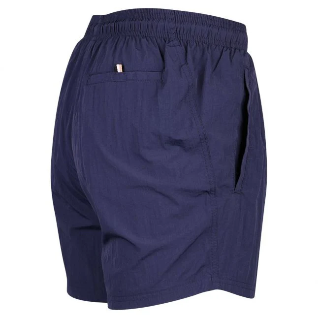 Mens BOSS Navy Octopus Logo Swim Shorts - Image 3