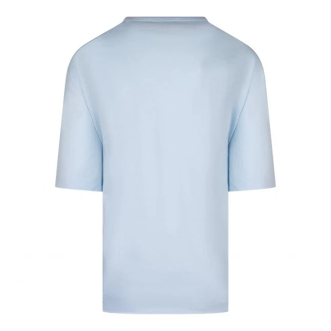 Mens BOSS Open Blue Tee Curved S/s T Shirt - Image 3