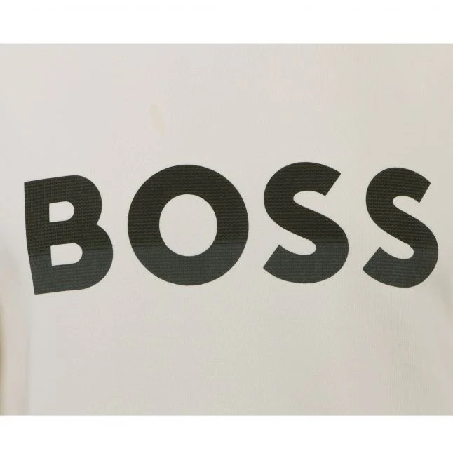 Mens BOSS Open White Salbo 1 Sweat Top - Image 2