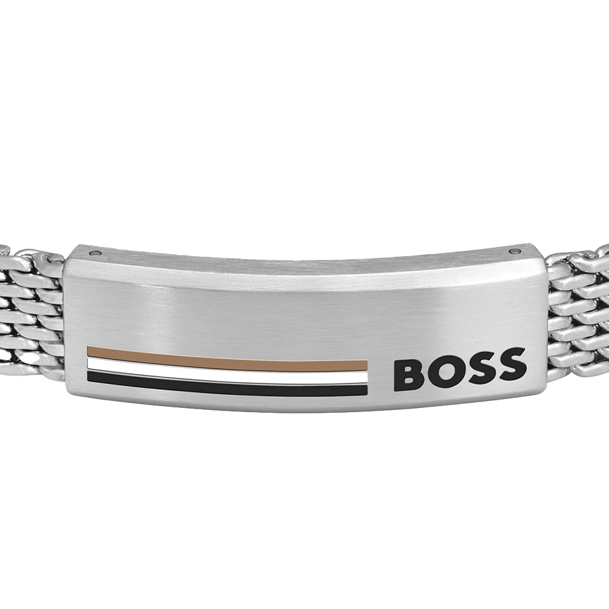 Mens BOSS Silver Alen Mesh Bracelet - Image 2