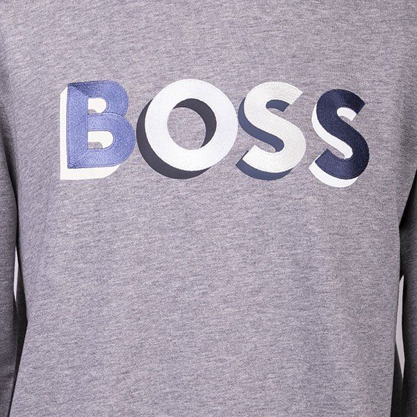 Mens BOSS Silver Wecirclogo Crew Sweatshirt - Image 2