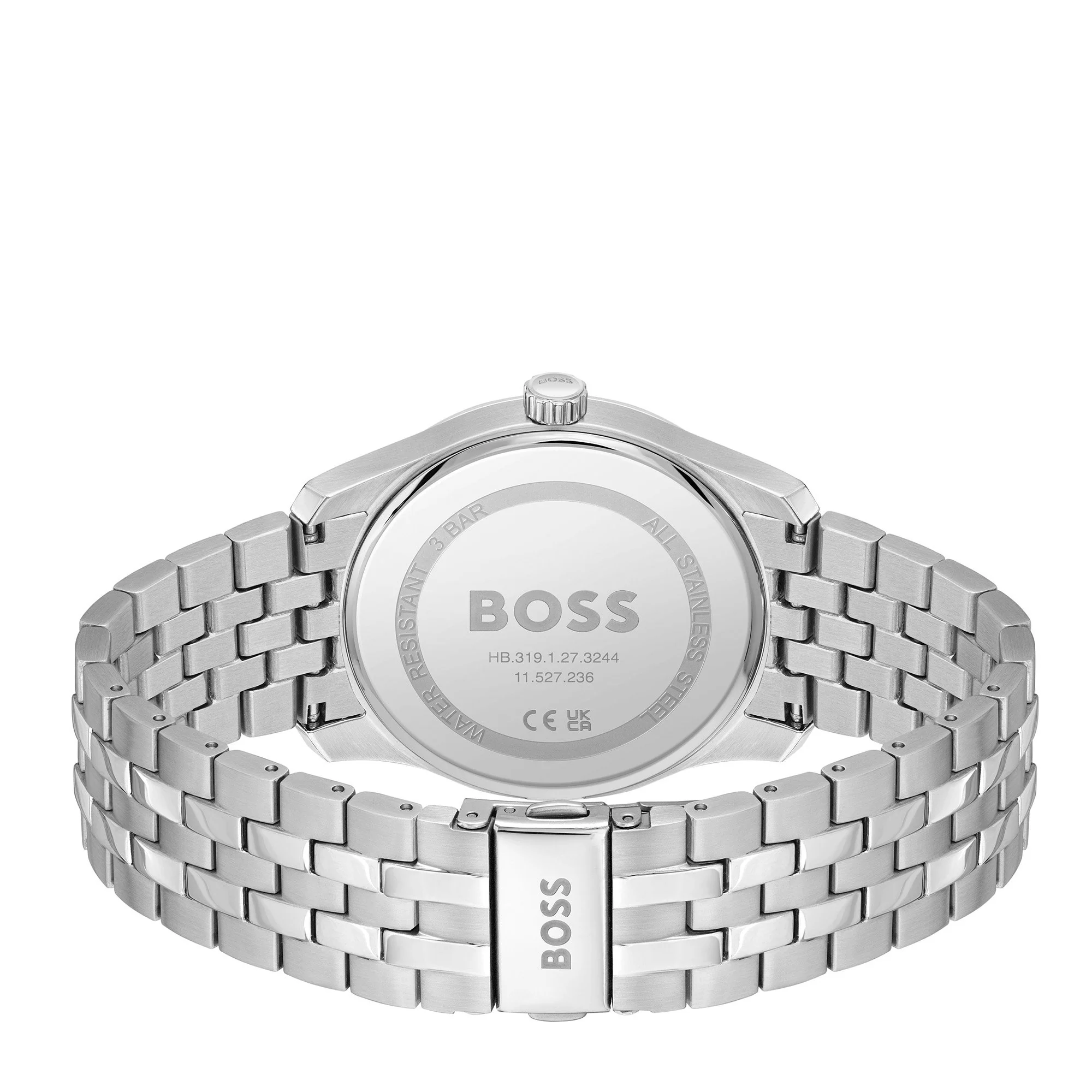 Mens BOSS Silver/Black Principle Bracelet Watch - Image 3