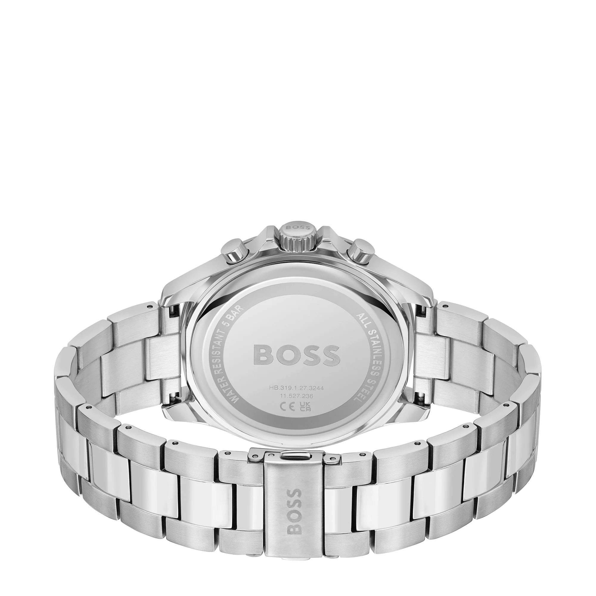 Mens BOSS Silver/Blue/Red Troper Bracelet Watch - Image 3