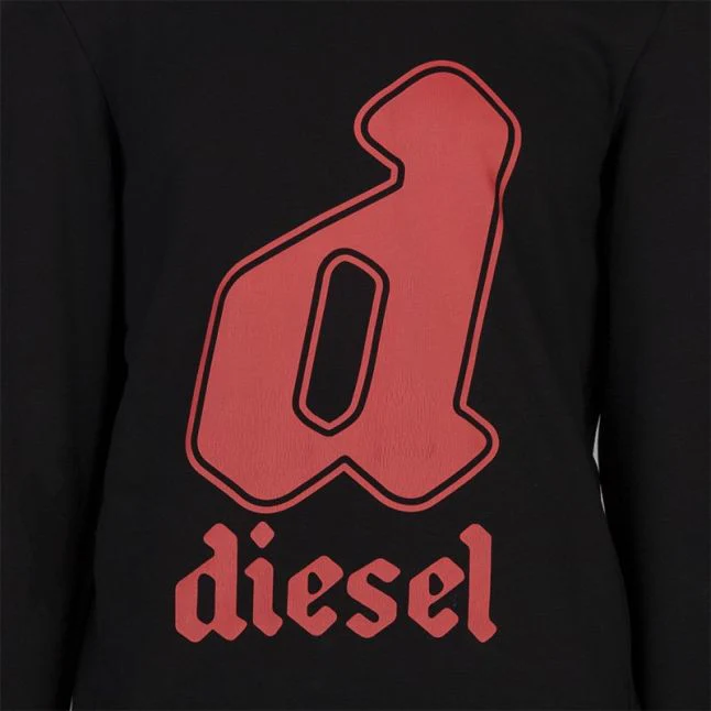 Mens Diesel Black S-Ginnout Hoodie - Image 2