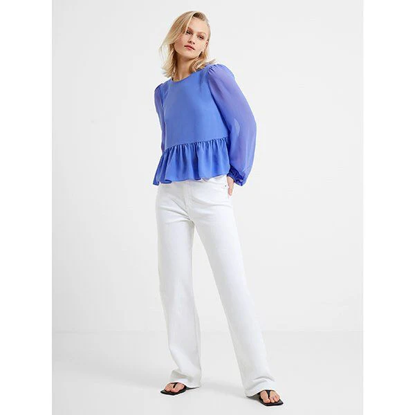 Womens French Connection Baja Blue Georgett Peplum Top - Image 2