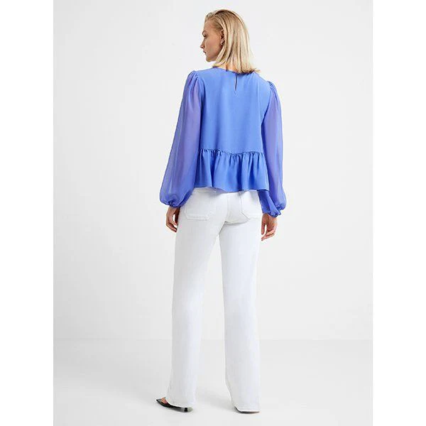 Womens French Connection Baja Blue Georgett Peplum Top - Image 3