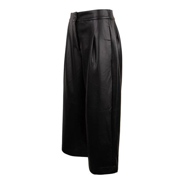 Womens French Connection Blackout Crolenda PU Cropped Trousers - Image 2