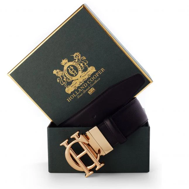 Womens Holland Cooper Black/Tan Reversible HC Classic Belt - Image 3