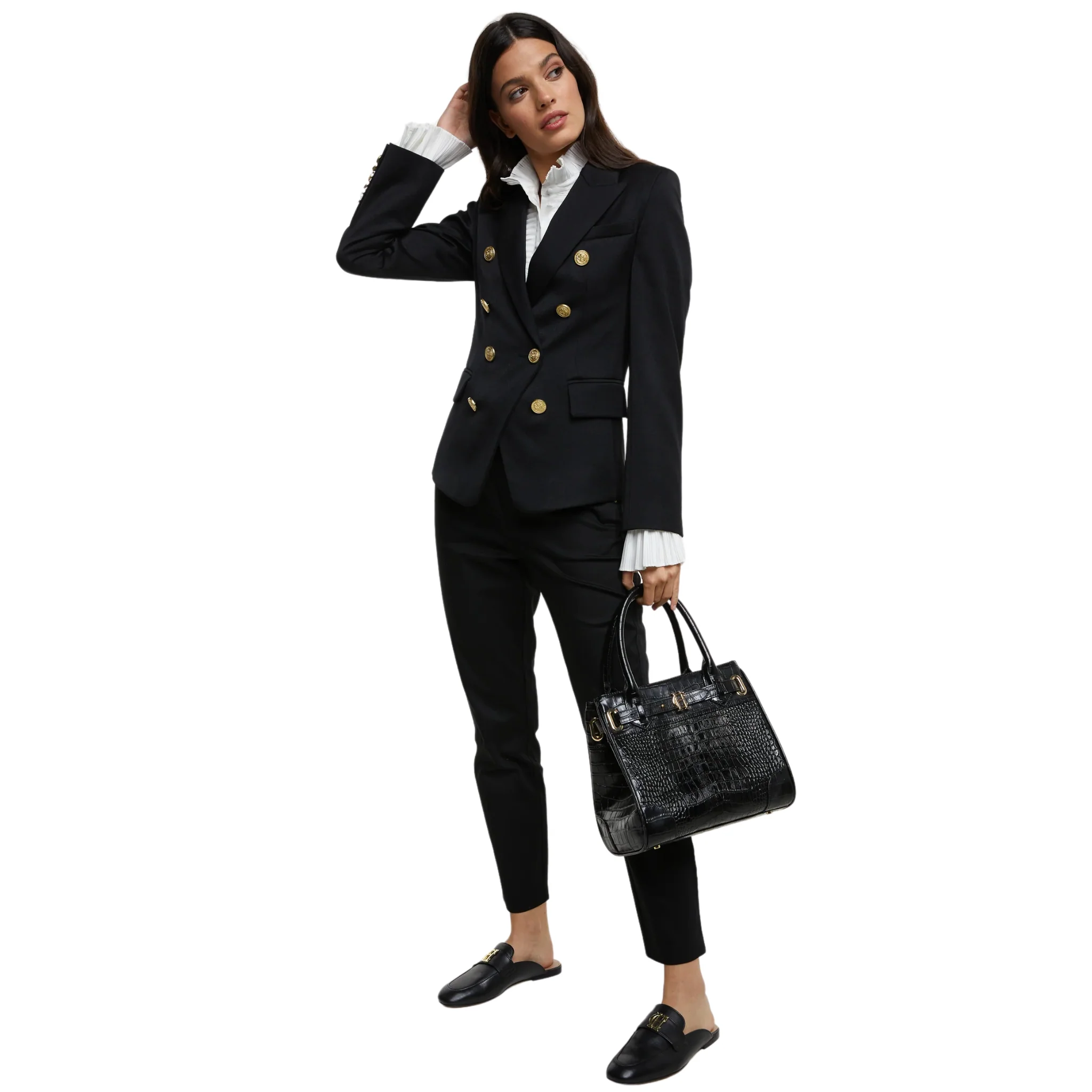 Womens Holland Cooper Black Barathea Knightsbridge Blazer - Image 3