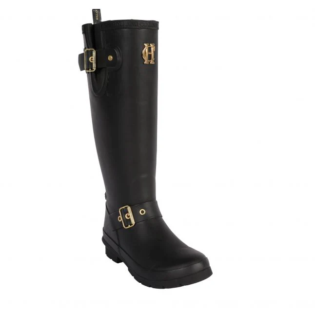 Womens Holland Cooper Black Sherpa Lined Regency Wellies - Image 2
