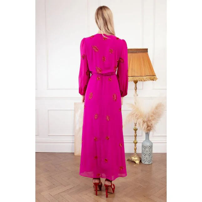 Womens Hope & Ivy Pink Honey Wrap Midi Dress - Image 3