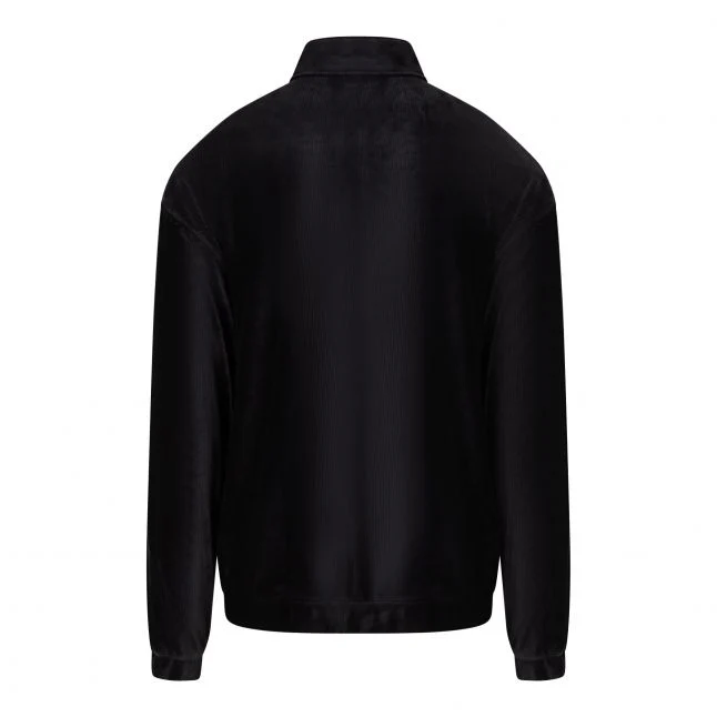 Mens Black Damtor Velour Zip Up Sweat - Image 3