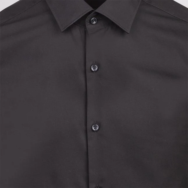 Mens HUGO Black Kenno Slim Fit L/s Shirt - Image 2