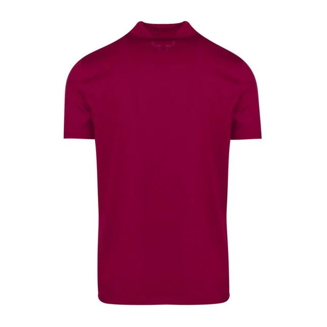 Mens Dark Red Dilvio Zip Collar S/s Polo Shirt - Image 3