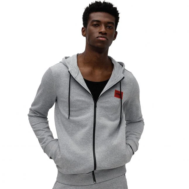 Mens Open Grey Daple212 Zip Up Hoodie - Image 2
