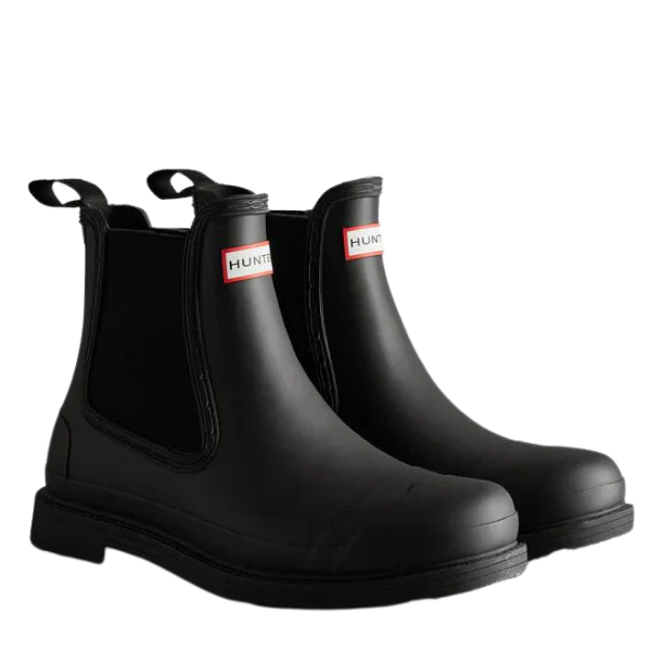 Womens Hunter Black Commando Chelsea Boots - Image 2