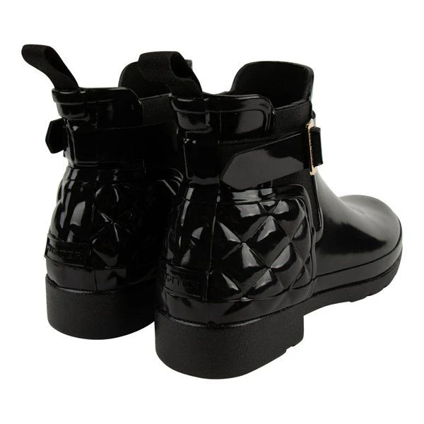 Womens Hunter Black Refined Chelsea Quilt Gloss - Image 4