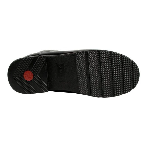 Womens Hunter Black Refined Short Quilt Gloss Boots - Image 3
