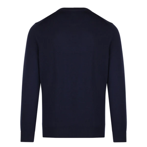 Mens Lacoste Navy Crew Neck Knit Jumper - Image 3