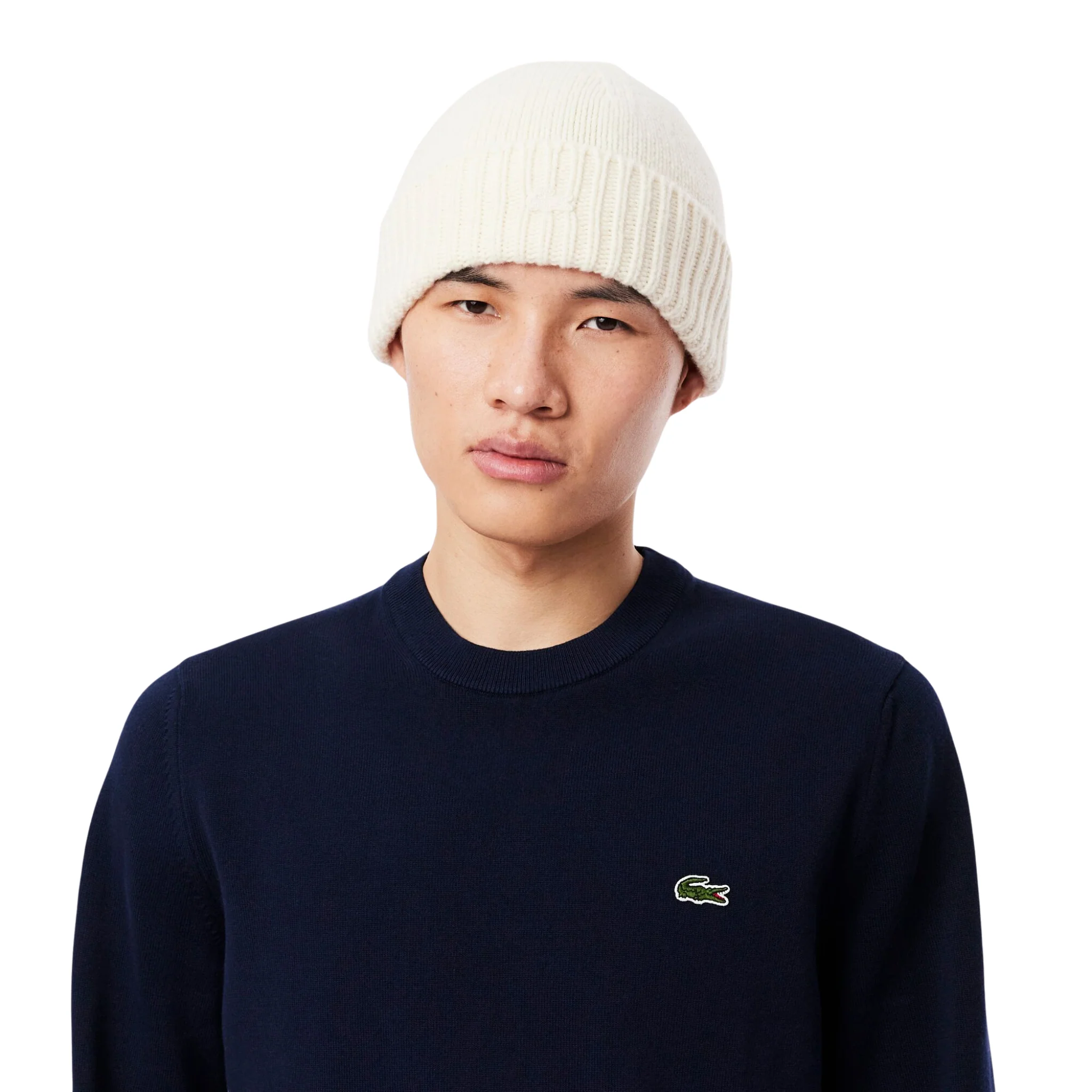 Mens Lacoste Navy Crew Neck Knit Jumper - Image 5