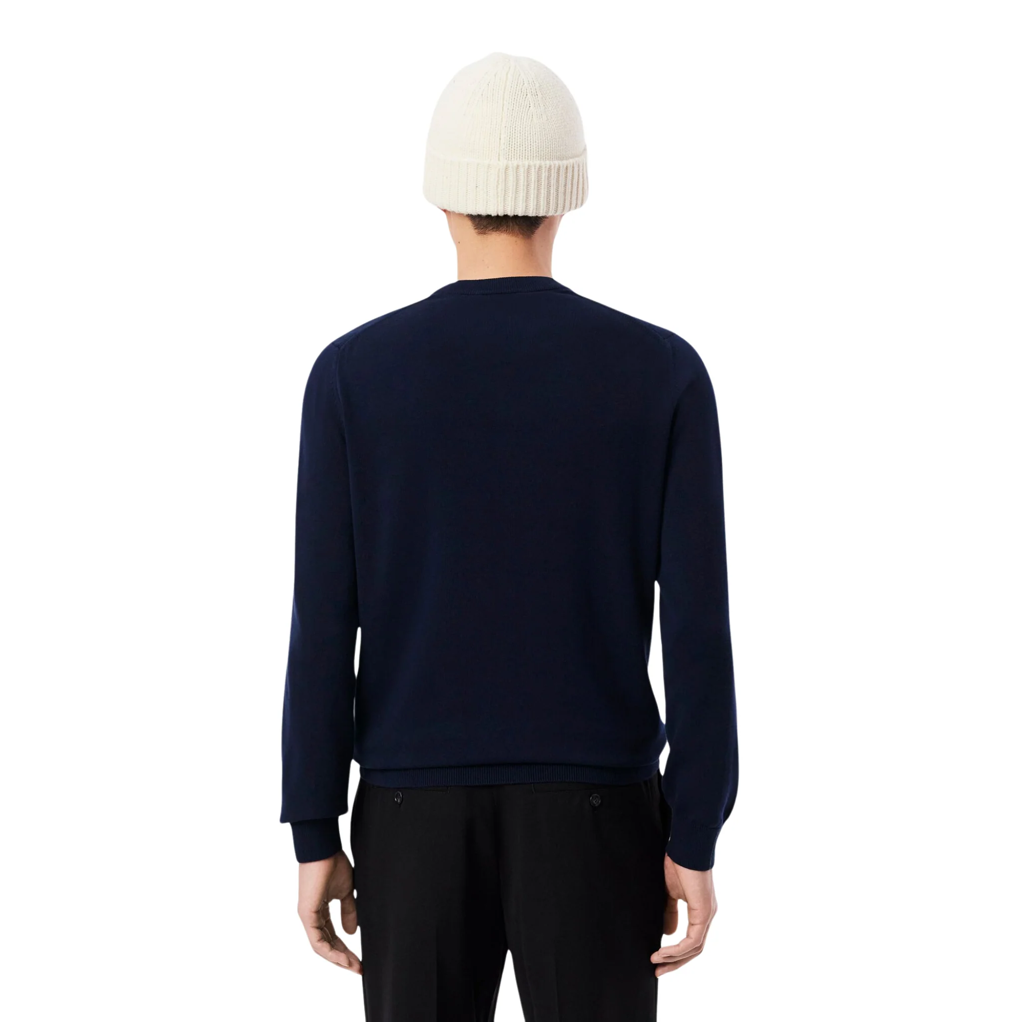 Mens Lacoste Navy Crew Neck Knit Jumper - Image 6
