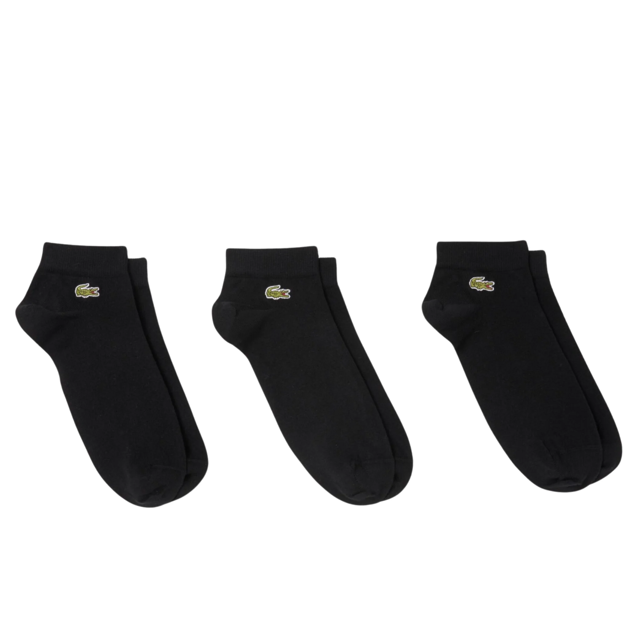 Mens Lacoste Black 3 Pack Trainer Socks - Image 4