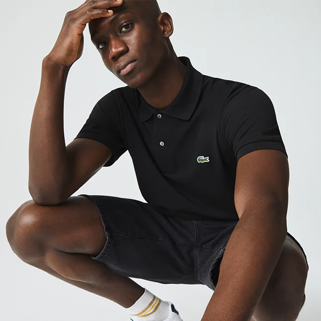 Mens Lacoste Black Classic L.12.12 S/s Polo Shirt - Image 3