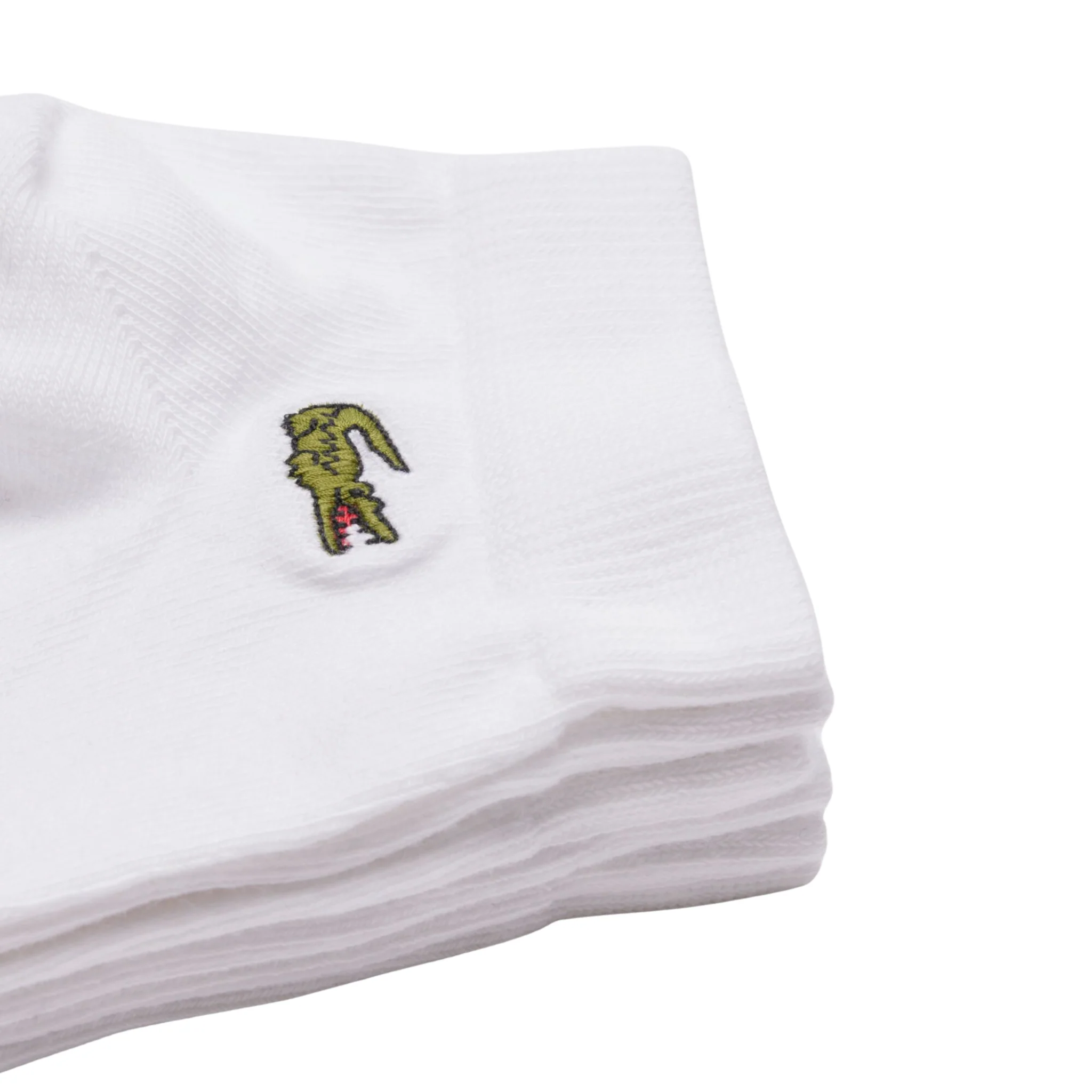 Mens Lacoste White 3 Pack Trainer Socks - Image 3