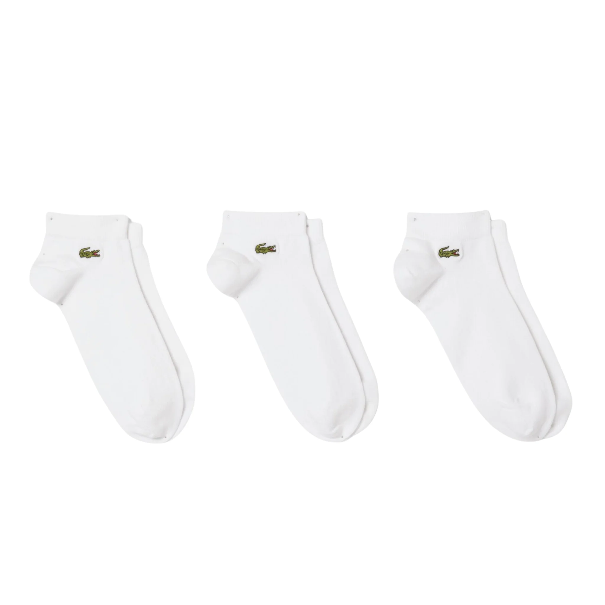 Mens Lacoste White 3 Pack Trainer Socks - Image 4