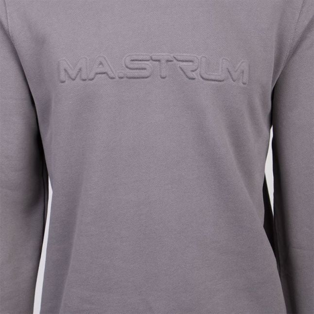 Mens Dark Slate Embossed Logo Sweat Top - Image 2