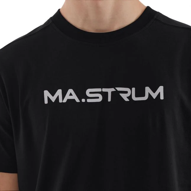Mens MA.STRUM Jet Black Chest Print S/s T - Image 2