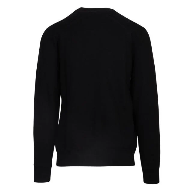 Mens Jet Black Embossed Logo Sweat Top - Image 3