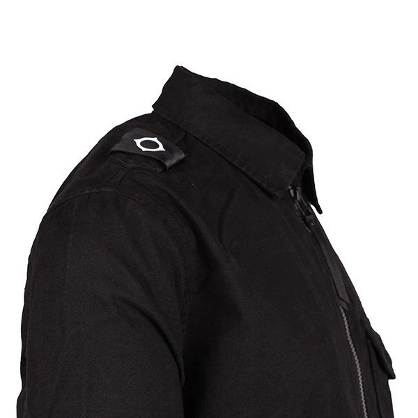 Mens MA.STRUM Jet Black Zip Front Overshirt - Image 2