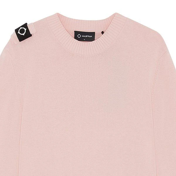 Mens MA.STRUM Mud Pink Crew Neck Knit - Image 2