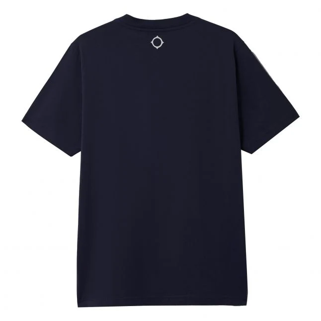 Mens MA.STRUM Ink Navy/White Chest Print S/s T Shirt - Image 3