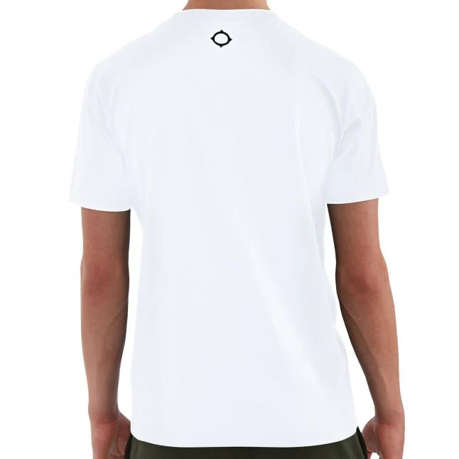 Mens MA.STRUM Optic White Chest Print S/s T Shirt - Image 3
