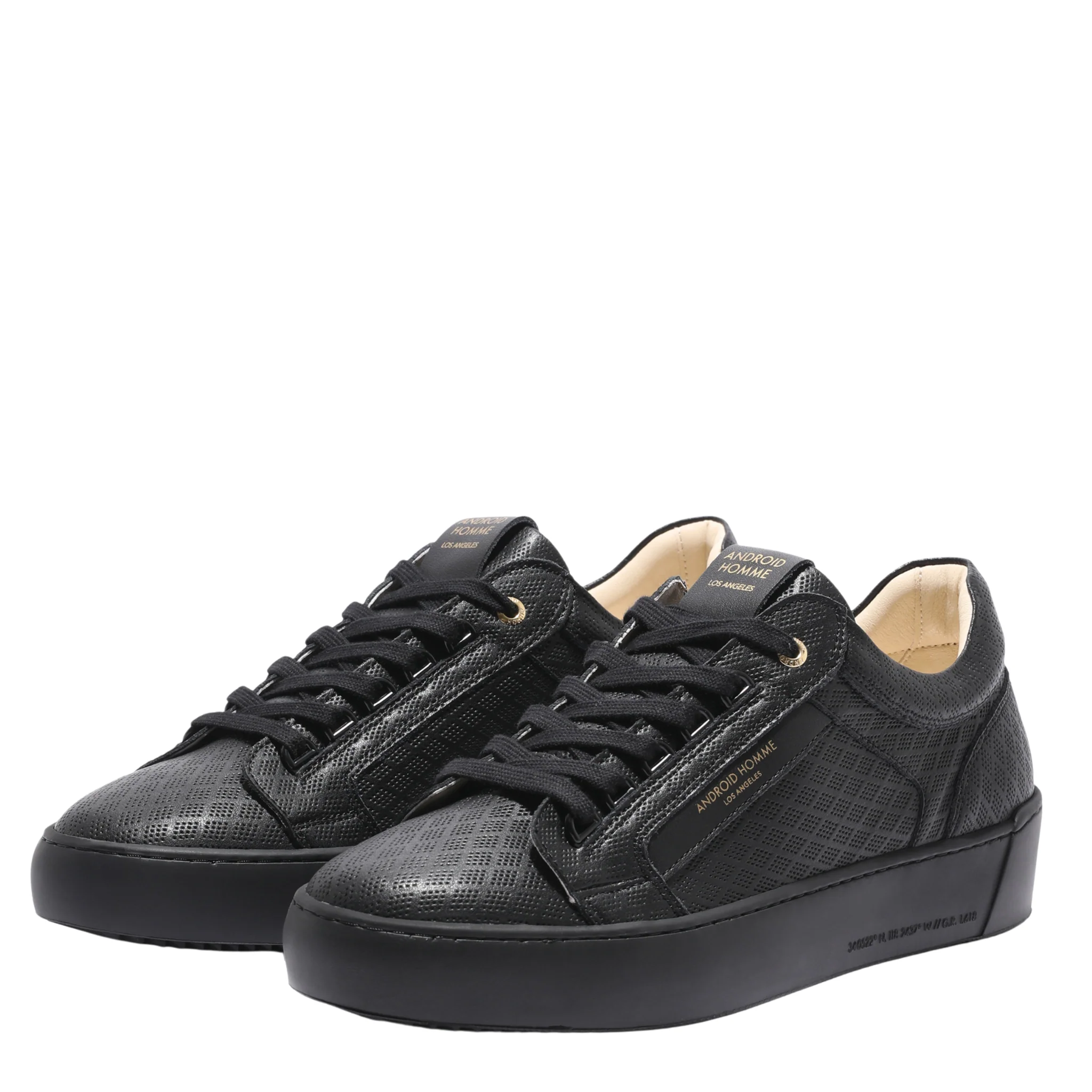 Mens Android Homme Black Venice Diamond Perforated Trainers - Image 3
