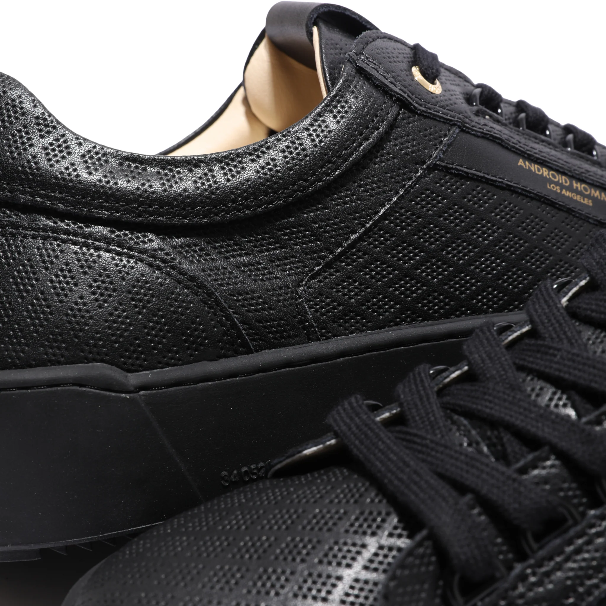 Mens Android Homme Black Venice Diamond Perforated Trainers - Image 4