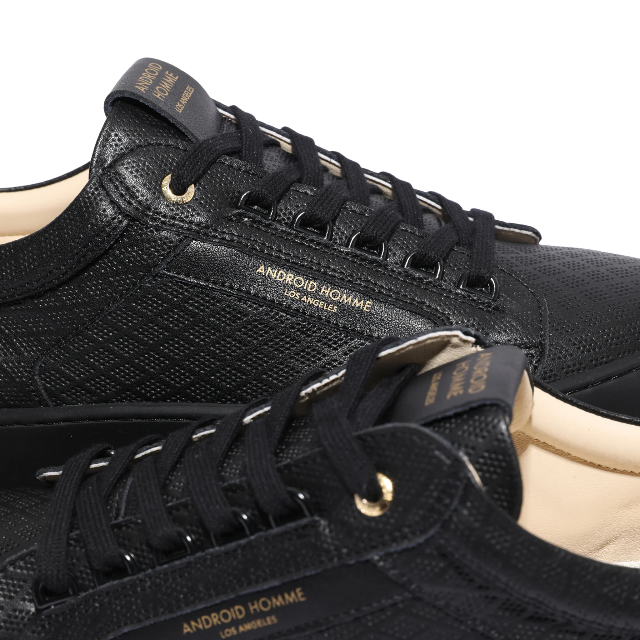 Mens Android Homme Black Venice Diamond Perforated Trainers - Image 5