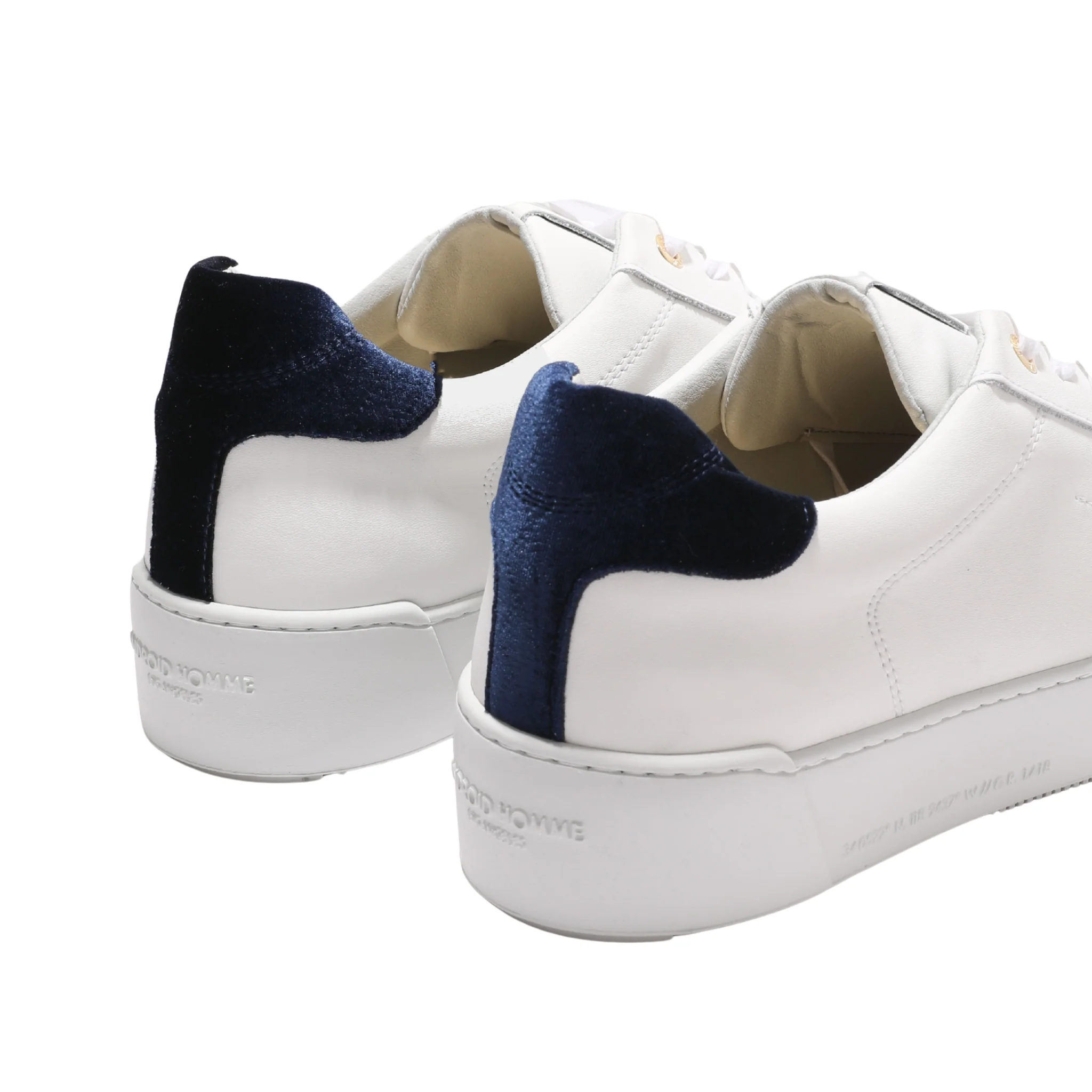 Mens Android Homme White/Navy Zuma Diamond Velvet Quilt Trainers - Image 6